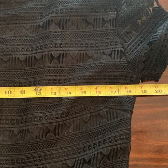 Rachel Parcell Anglaise L Black embroidered overlay fit & flare lined knee dress - Picture 15 of 16